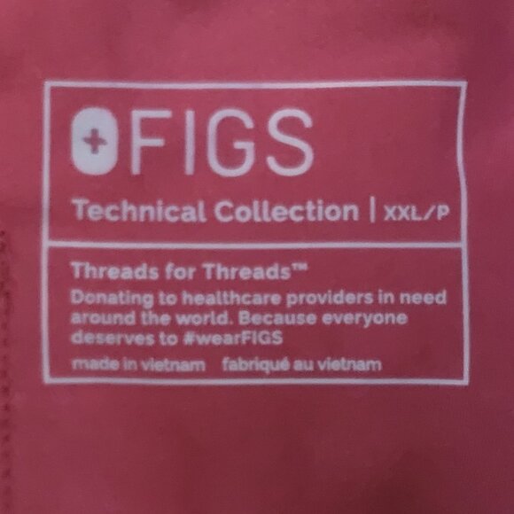 Figs Yola Maternity Petite Scrub Pants Womens Size 2XL Burgundy NWT - Picture 5 of 6